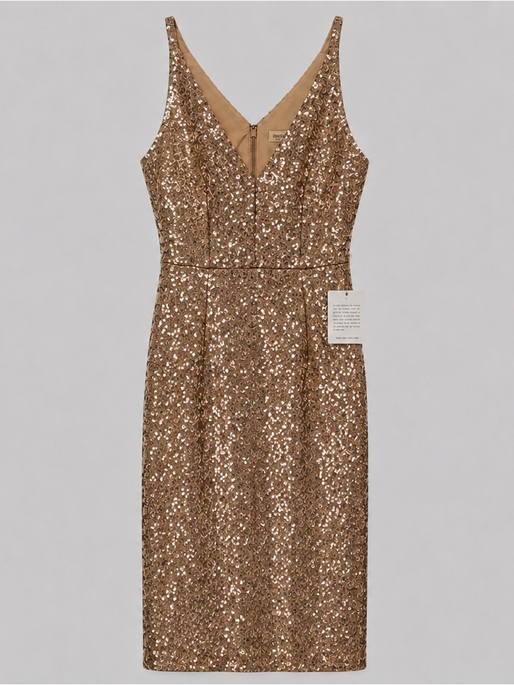NWT ✨ Nordstrom Dress the Population Camilla Champagne Sequin Sheath Dress - S